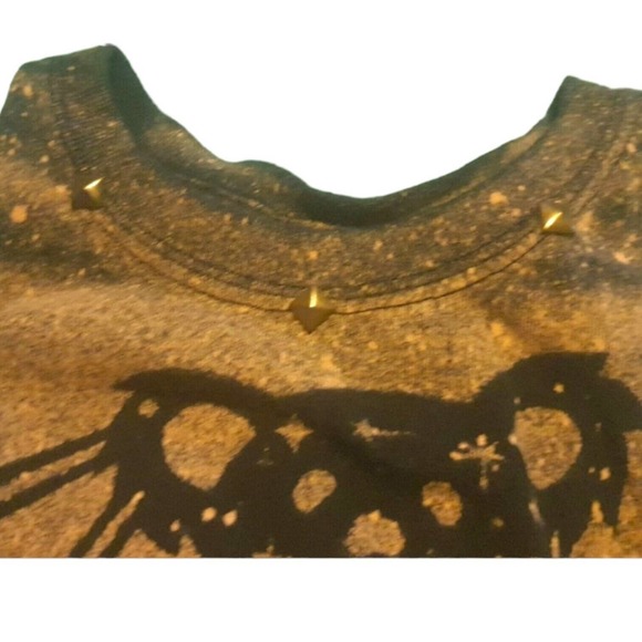 Vintage Grateful Dead Dancing Bear Tie Dye Halter Cropped Tee 90s Bleached Crop - Picture 6 of 6